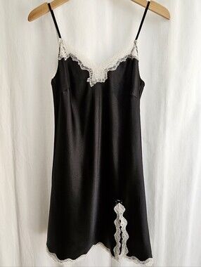 Victoria’s Secret Black & White Floral Lace Slip Dress